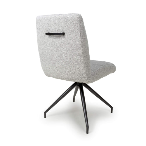 Smoke Grey Boucle Dining Chairs - Sold In Pairs - The Furniture Mega Store 