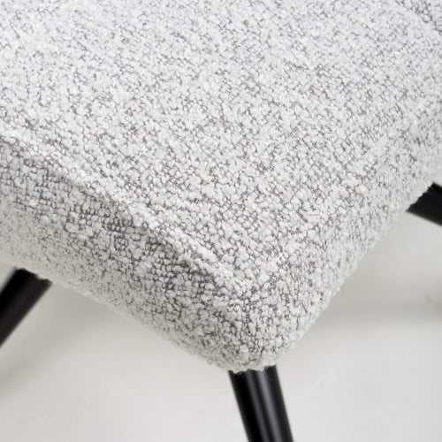 Smoke Grey Boucle Dining Chairs - Sold In Pairs - The Furniture Mega Store 