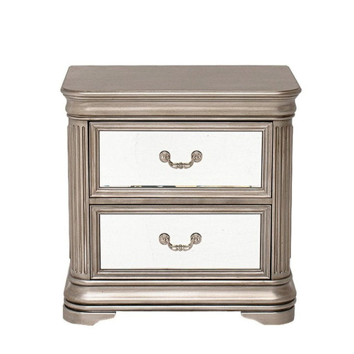 Jessica Champagne Mirrored Bedside Cabinet | The Furniture Mega Store