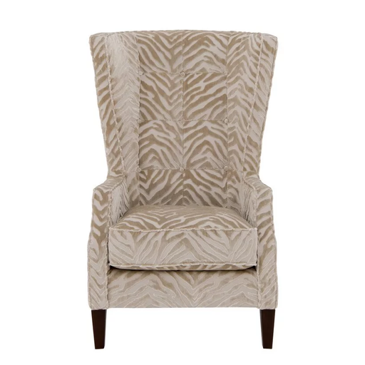 Kenya Fabric Throne Winged Accent Chair - Choice Of Legs