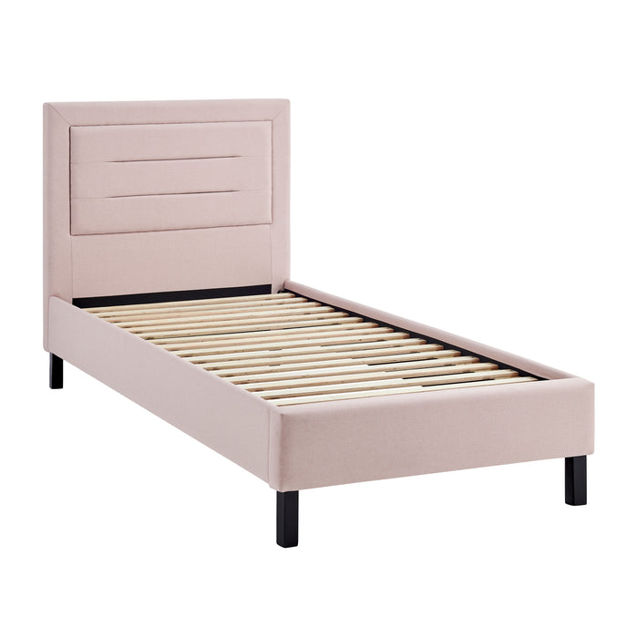 Picasso Pink Fabric Bedstead 3ft Single Bed - The Furniture Mega Store 