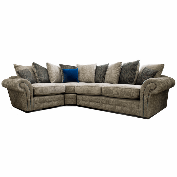 Morland Corner Sofa - Pillow Back or Classic Back - Choice Of Fabrics - The Furniture Mega Store 