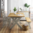 Country Grey and Oak Cross Leg Extendable Dining Table, 190cm-250cm - The Furniture Mega Store 