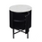 Miles Charcoal Fluted Mango & White Marble Top Round Side Table On Legs - The Furniture Mega Store 