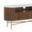 Milo Walnut Fluted Wood & Marble Top Small Curved TV Unit - 120cm - The Furniture Mega Store 
