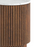 Milo Walnut Fluted Wood & Marble Top Round Side Table with 1 Door - The Furniture Mega Store 