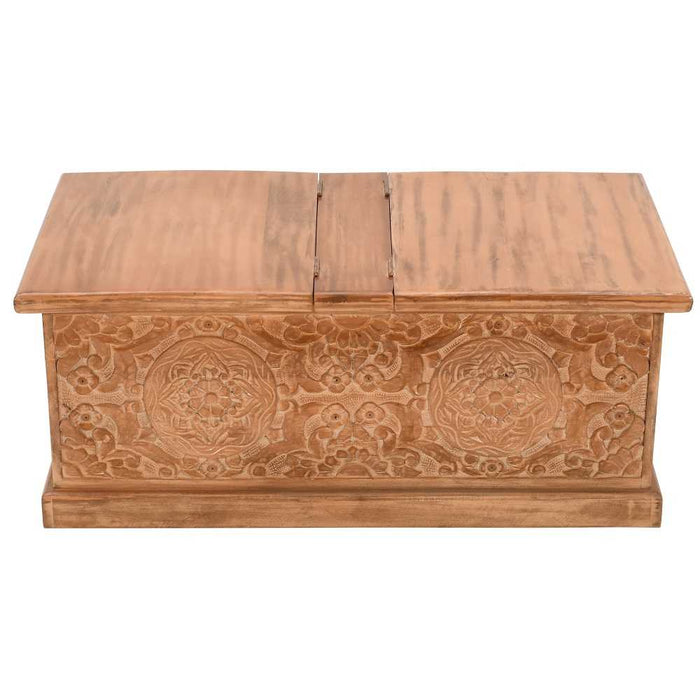 Carved Mango Wood Storage Chest - Blanket Box - The Furniture Mega Store 