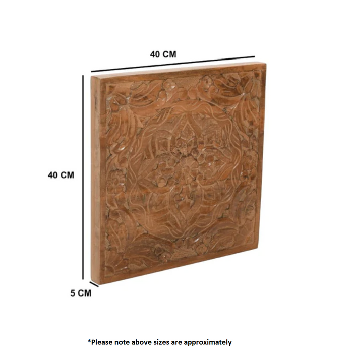 Carved Mango Wood Decorative Wall Art Panel - The Furniture Mega Store 