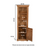 Carved Mango Wood Corner Bookcase With Cupboard - The Furniture Mega Store 