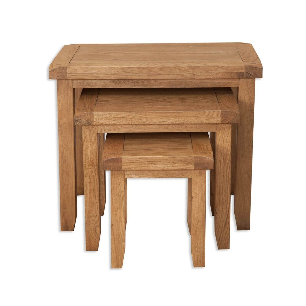 Wiltshire Country Oak Nest Of 3 Tables - The Furniture Mega Store 