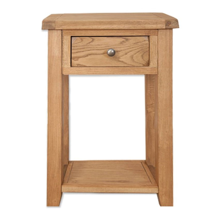 Wiltshire Country Oak 1 Drawer Compact Console Table - The Furniture Mega Store 