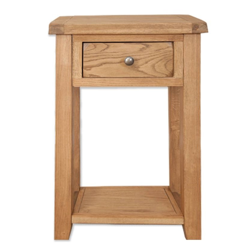 Wiltshire Country Oak 1 Drawer Compact Console Table - The Furniture Mega Store 