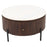 Opal Fluted Mango Wood & Marble Top 1 Drawer Round Coffee Table - 80cm - The Furniture Mega Store 