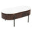 Opal Fluted Mango Wood & Marble Top 2 Drawer Oval Coffee Table - 110cm - The Furniture Mega Store 