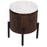 Opal Fluted Mango Wood & Marble Top Round Side Table - 35cm - The Furniture Mega Store 