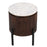 Opal Fluted Mango Wood & Marble Top Round Side Table - 35cm - The Furniture Mega Store 