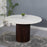 Opal Fluted Mango Wood & Marble Top Round Dining Table - 120cm - The Furniture Mega Store 