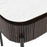 Opal Fluted Mango Wood & Marble Top 2 Drawer Oval Coffee Table - 110cm - The Furniture Mega Store 