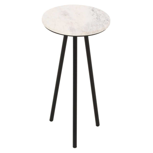 Opal Marble Top Minimalist Side Table - 30cm - The Furniture Mega Store 