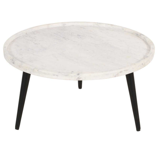 Opal Tray Marble Top Round Coffee Table - 70cm - The Furniture Mega Store