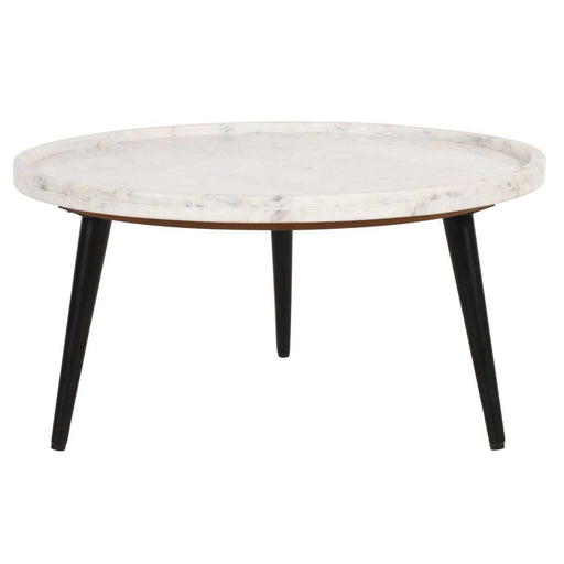 Opal Tray Marble Top Round Coffee Table - 70cm - The Furniture Mega Store