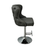 Valentino Grey Leather Deep Tufted Lion Head Bar Stool - The Furniture Mega Store 