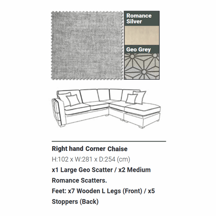 Ivy Fabric Corner Sofa Collection - The Furniture Mega Store 