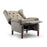 Walter Harris Tweed & Vintage Leather Reclining Wing Back Occasional Chair - The Furniture Mega Store 