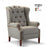 Walter Harris Tweed & Vintage Leather Reclining Wing Back Occasional Chair - The Furniture Mega Store 