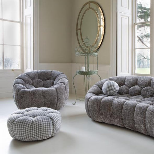 Curve Bubble Swivel Armchair - Choice Of Fabrics - The Furniture Mega Store