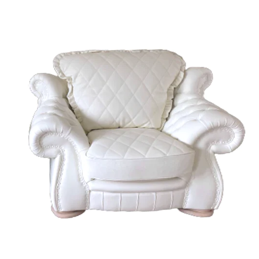 Pendragon Italian Leather Armchair - Choice Of Leathers & Optional Swarovski Crystal Buttons. - The Furniture Mega Store 