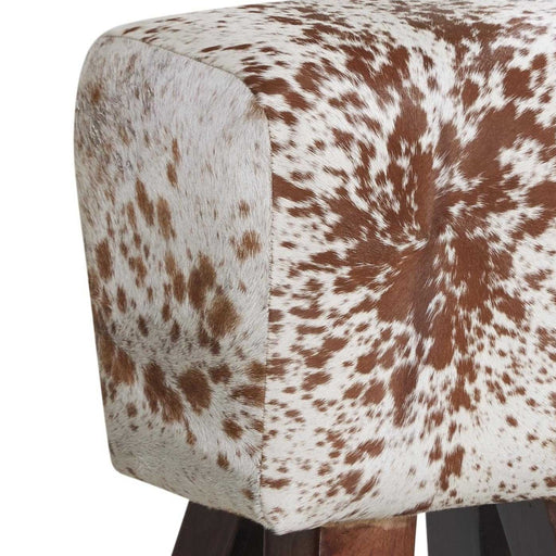Cow Hide Natural Upholstered Stool - The Furniture Mega Store 