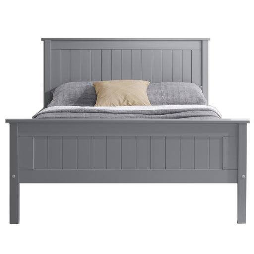 Tito High Foot End 4"6 Double Bed - Light Grey - The Furniture Mega Store 