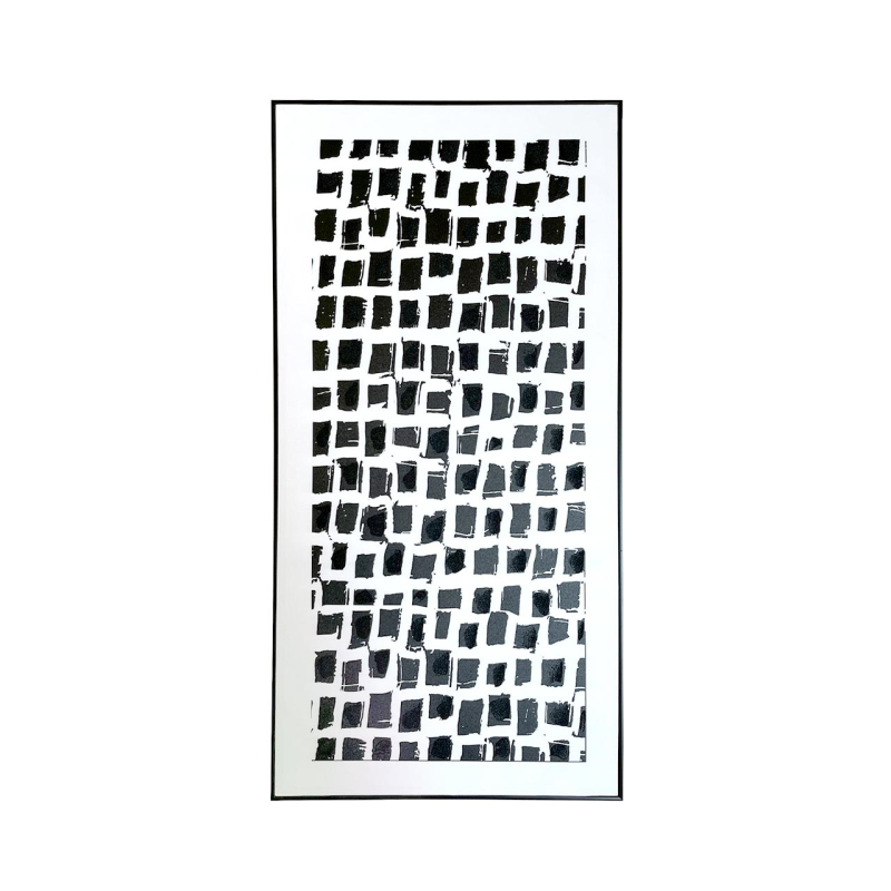 Framed Black & White Abstract Canvas - 72cm x 142cm - The Furniture Mega Store 