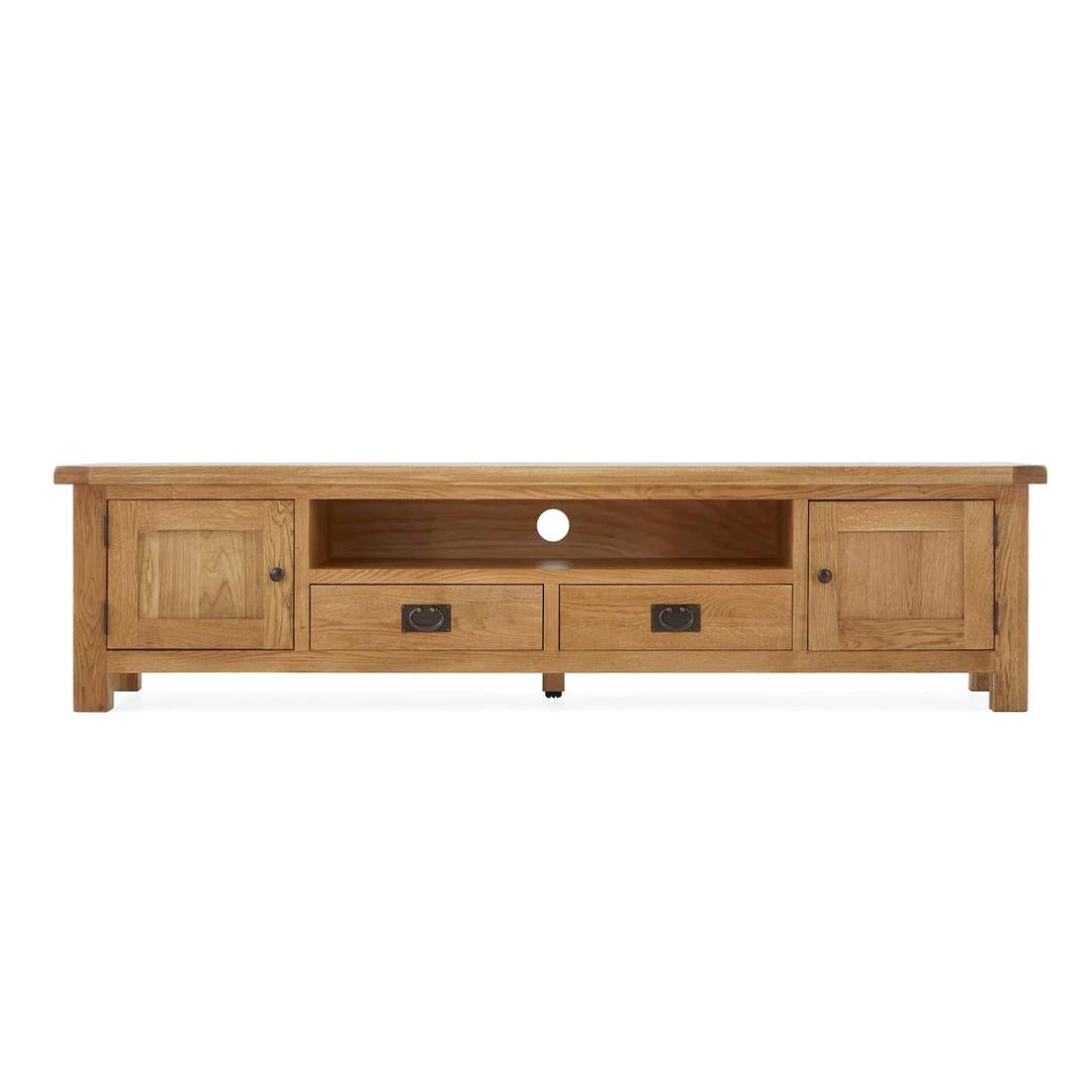 Sailsbury Solid Oak Extra Large Low Line TV Unit - 200cm | The ...