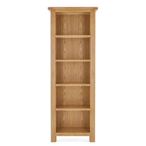 Sailsbury Solid Oak Tall Slim Bookcase - 180cm - The Furniture Mega Store 