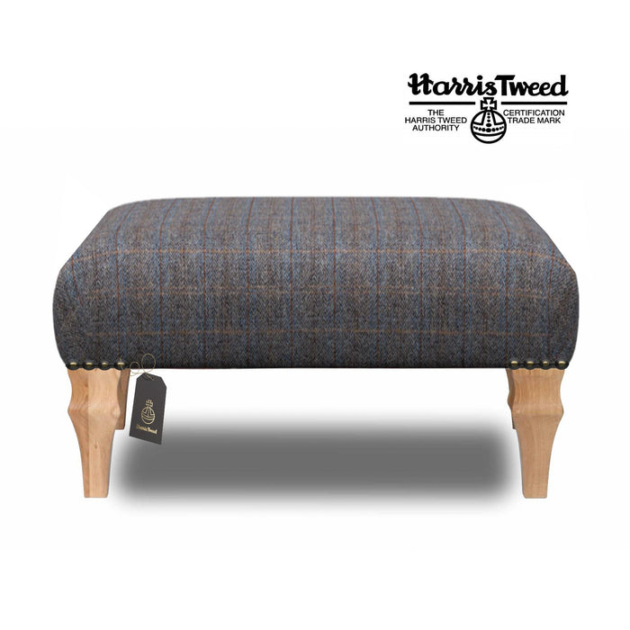 Harris Tweed Small Banquet Footstool - Choice Of Tweed & Legs - The Furniture Mega Store 