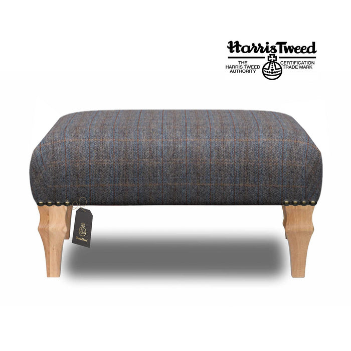 Harris Tweed Small Banquet Footstool Choice Of Tweed Legs