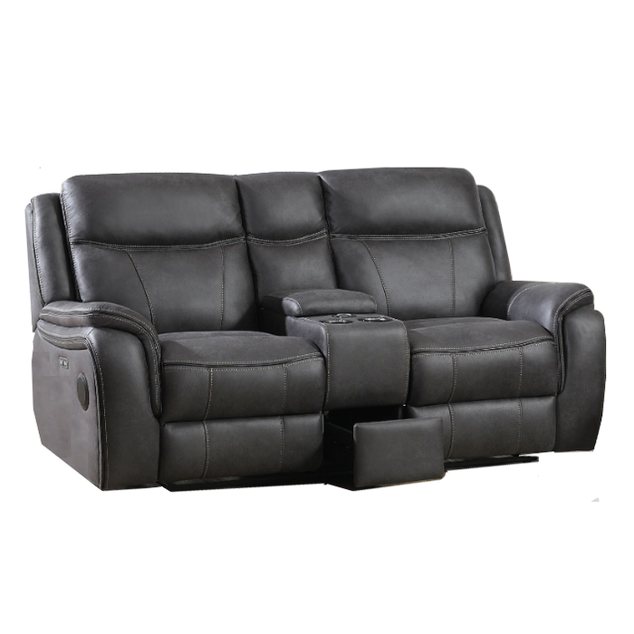 Tech Power Recliner Sofa - Usb + Wireless Charging, Bluetooth Speakers & Cooling/Heating Drinks Holders - The Furniture Mega Store 