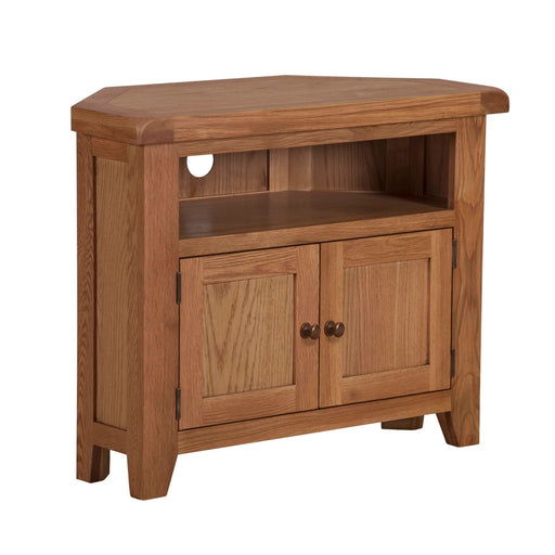 Torino Country Solid Oak Corner TV Cabinet - The Furniture Mega Store 