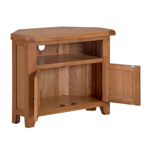 Torino Country Solid Oak Corner TV Cabinet - The Furniture Mega Store 