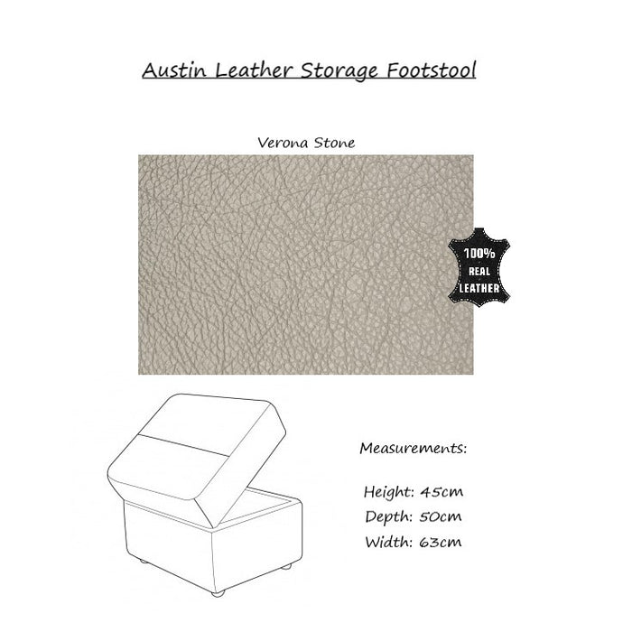 Austin Leather Storage Footstool - The Furniture Mega Store 