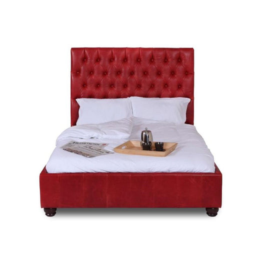 Haywood Vintage Leather 4ft 6 Double Bed - Choice Of Leathers & Feet - The Furniture Mega Store 