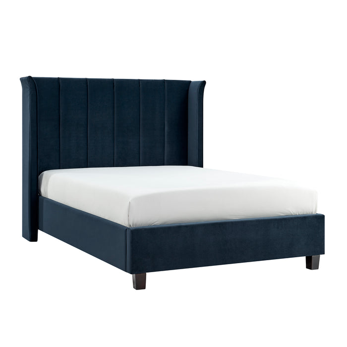 Alegra Navy Blue 4"6 Double Bed - The Furniture Mega Store 