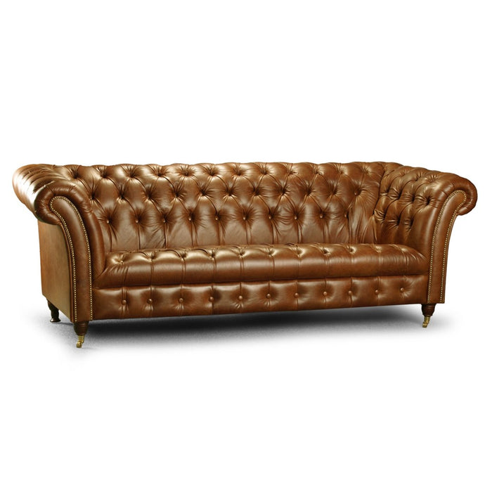 Bretby Vintage Leather Buttoned Chesterfield Sofa Collection - Choice Of Colours - The Furniture Mega Store 