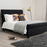 Orbit Black Velvet 4'6 Double Bed - The Furniture Mega Store 