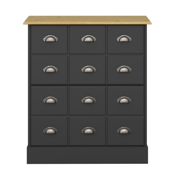 Nula Shoe Cabinet - Black & Pine - The Furniture Mega Store 