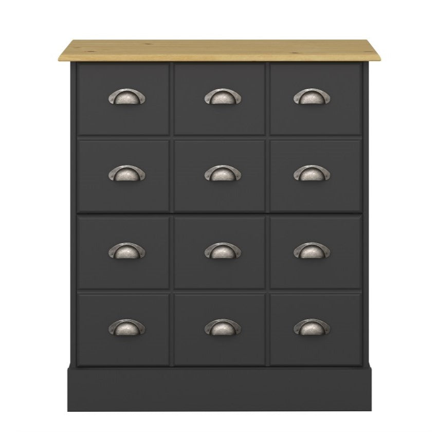 Nula Shoe Cabinet - Black & Pine - The Furniture Mega Store 