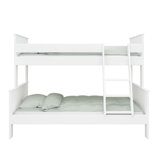 Alba Single Over Double Bunk Bed - White - The Furniture Mega Store 