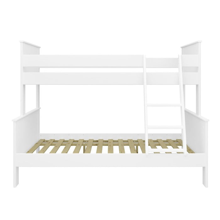 Alba Single Over Double Bunk Bed - White - The Furniture Mega Store 
